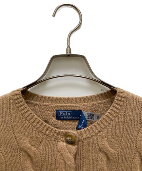 POLO RALPH LAUREN（ポロ・ラルフローレン）POLO RALPH LAUREN (ポロ・ラルフローレン) カシミヤブレンド ケーブルニットノーカラーカーディガン ベージュ サイズ:Ｍ 未使用品の古着・服飾アイテム