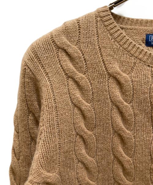 POLO RALPH LAUREN（ポロ・ラルフローレン）POLO RALPH LAUREN (ポロ・ラルフローレン) カシミヤブレンド ケーブルニットノーカラーカーディガン ベージュ サイズ:Ｍ 未使用品の古着・服飾アイテム