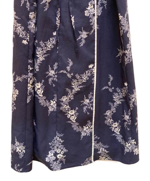 Snidel（スナイデル）Snidel (スナイデル) ラッフルカラープリントワンピース ネイビー×ホワイト サイズ:1の古着・服飾アイテム