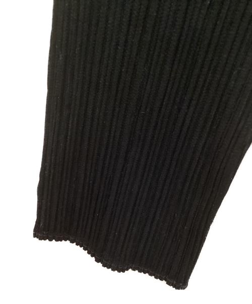 PLEATS PLEASE（プリーツプリーズ）PLEATS PLEASE (プリーツプリーズ) プリーツノーカラーカーディガン ブラック サイズ:3の古着・服飾アイテム