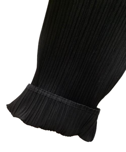 PLEATS PLEASE（プリーツプリーズ）PLEATS PLEASE (プリーツプリーズ) プリーツノーカラーカーディガン ブラック サイズ:3の古着・服飾アイテム