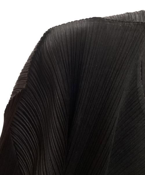 PLEATS PLEASE（プリーツプリーズ）PLEATS PLEASE (プリーツプリーズ) プリーツノーカラーカーディガン ブラック サイズ:3の古着・服飾アイテム