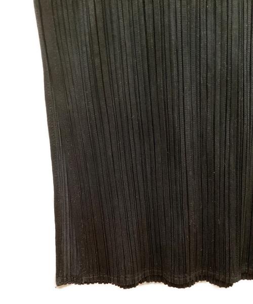PLEATS PLEASE（プリーツプリーズ）PLEATS PLEASE (プリーツプリーズ) プリーツ ノースリーブ スリット ロングワンピース ブラック サイズ:3の古着・服飾アイテム