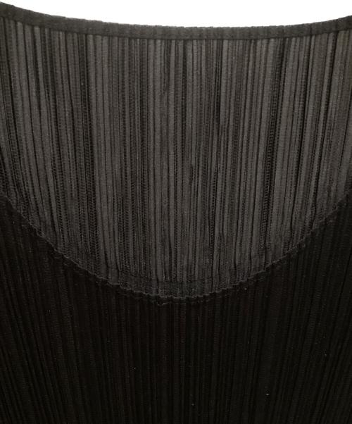 PLEATS PLEASE（プリーツプリーズ）PLEATS PLEASE (プリーツプリーズ) プリーツ ノースリーブ スリット ロングワンピース ブラック サイズ:3の古着・服飾アイテム