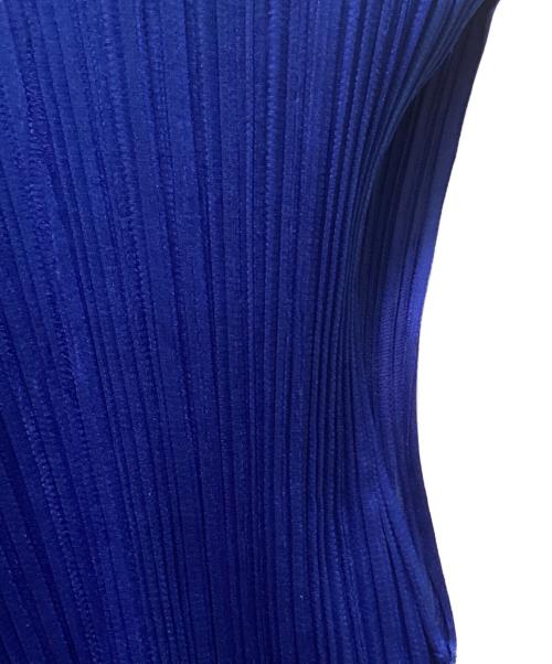 PLEATS PLEASE（プリーツプリーズ）PLEATS PLEASE (プリーツプリーズ) プリーツ加工ノースリーブカットソー ブルー サイズ:3の古着・服飾アイテム