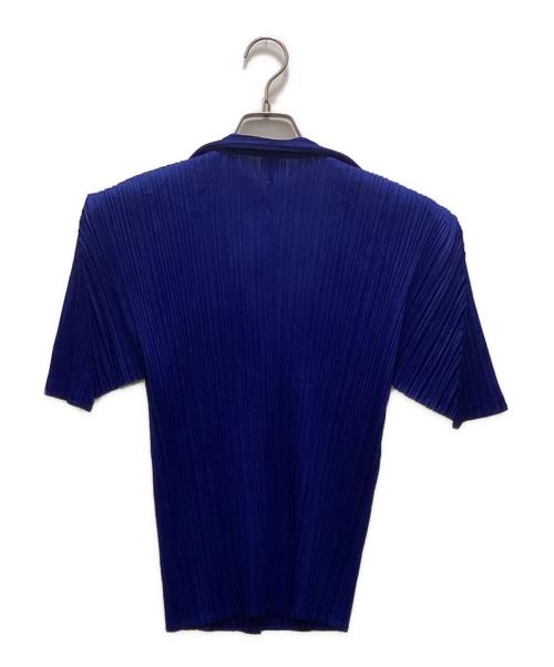 PLEATS PLEASE（プリーツプリーズ）PLEATS PLEASE (プリーツプリーズ) プリーツ加工半袖シャツ ブルー サイズ:3の古着・服飾アイテム