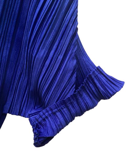 PLEATS PLEASE（プリーツプリーズ）PLEATS PLEASE (プリーツプリーズ) プリーツ加工半袖シャツ ブルー サイズ:3の古着・服飾アイテム