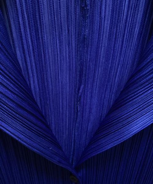 PLEATS PLEASE（プリーツプリーズ）PLEATS PLEASE (プリーツプリーズ) プリーツ加工半袖シャツ ブルー サイズ:3の古着・服飾アイテム