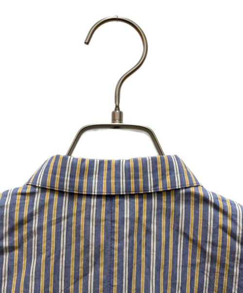 BURBERRY BLUE LABEL（バーバリー ブルー レーベル）BURBERRY BLUE LABEL (バーバリー ブルー レーベル) フリルストライプシャツブラウス ブルー サイズ:３６の古着・服飾アイテム