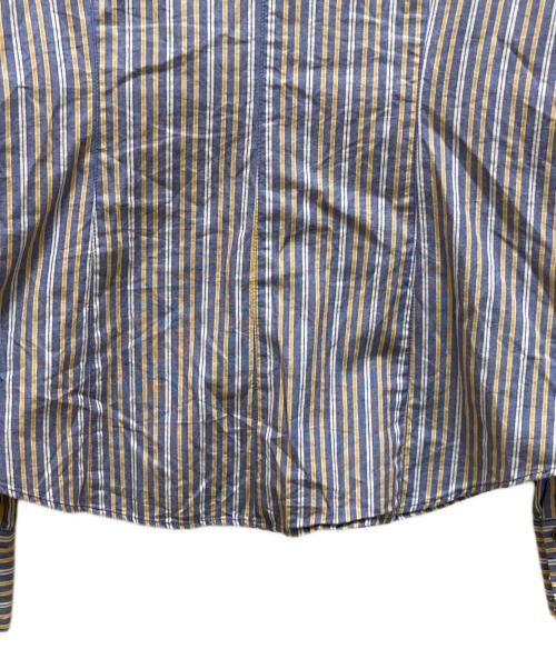 BURBERRY BLUE LABEL（バーバリー ブルー レーベル）BURBERRY BLUE LABEL (バーバリー ブルー レーベル) フリルストライプシャツブラウス ブルー サイズ:３６の古着・服飾アイテム