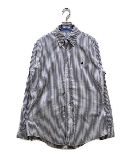 BROOKS BROTHERS（ブルックスブラザーズ）BROOKS BROTHERS (ブルックスブラザーズ) ストライプボタンダウンシャツ ホワイト×ブルー サイズ:Mの古着・服飾アイテム