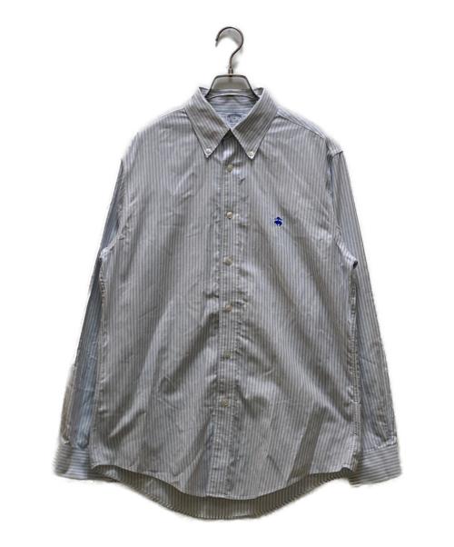 BROOKS BROTHERS（ブルックスブラザーズ）BROOKS BROTHERS (ブルックスブラザーズ) ストライプボタンダウンシャツ ホワイト×ブルー サイズ:Mの古着・服飾アイテム
