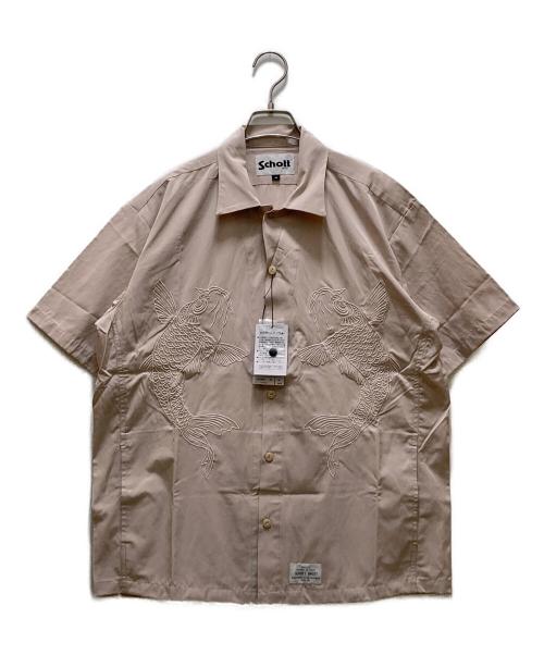 Schott（ショット）Schott (ショット) 鯉 刺繍 オープンカラーワークシャツ ベージュ サイズ:M 未使用品の古着・服飾アイテム