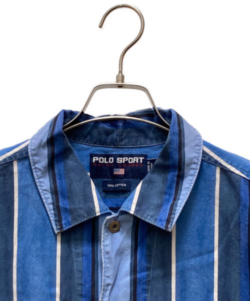 POLO SPORT（ポロスポーツ）POLO SPORT (ポロスポーツ) ストライプシャツ ブルー サイズ:XLの古着・服飾アイテム