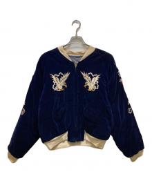 VINTAGE（ヴィンテージ）の古着「ヴィンテージ両面別珍スカジャン」｜ネイビー