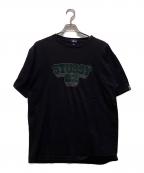 stussyステューシー）の古着「ロゴアップリケTシャツ」｜ブラック