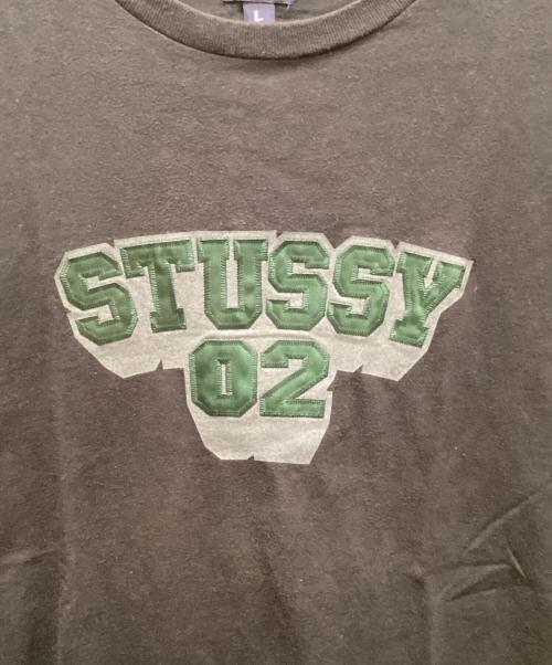 stussy（ステューシー）stussy (ステューシー) ロゴアップリケTシャツ ブラック サイズ:Lの古着・服飾アイテム