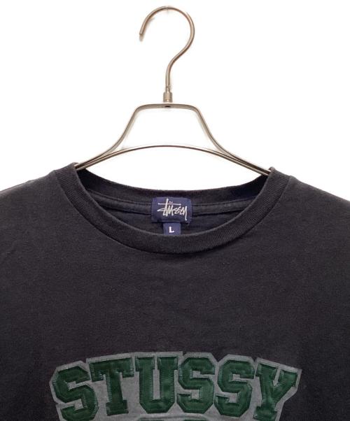 stussy（ステューシー）stussy (ステューシー) ロゴアップリケTシャツ ブラック サイズ:Lの古着・服飾アイテム