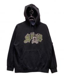 stussy（ステューシー）の古着「スカルロゴプルオーバーパーカー」｜グレー
