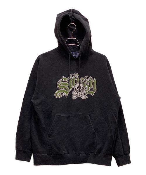 stussy（ステューシー）stussy (ステューシー) スカルロゴプルオーバーパーカー グレー サイズ:Mの古着・服飾アイテム