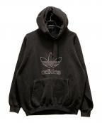 adidasアディダス）の古着「ヴィンテージトレフォイルロゴパーカー」｜ブラック
