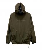 BRIEFINGブリーフィング）の古着「ロゴプリントウィンドフーディー」｜オリーブ
