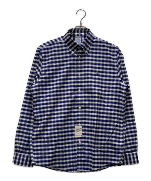 BROOKS BROTHERS（ブルックスブラザーズ）BROOKS BROTHERS (ブルックスブラザーズ) ボタンダウンチェックシャツ ブルー×ホワイト サイズ:M 未使用品の古着・服飾アイテム