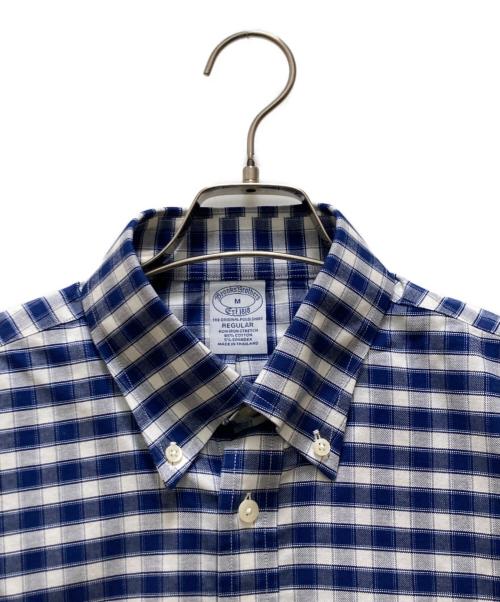 BROOKS BROTHERS（ブルックスブラザーズ）BROOKS BROTHERS (ブルックスブラザーズ) ボタンダウンチェックシャツ ブルー×ホワイト サイズ:M 未使用品の古着・服飾アイテム