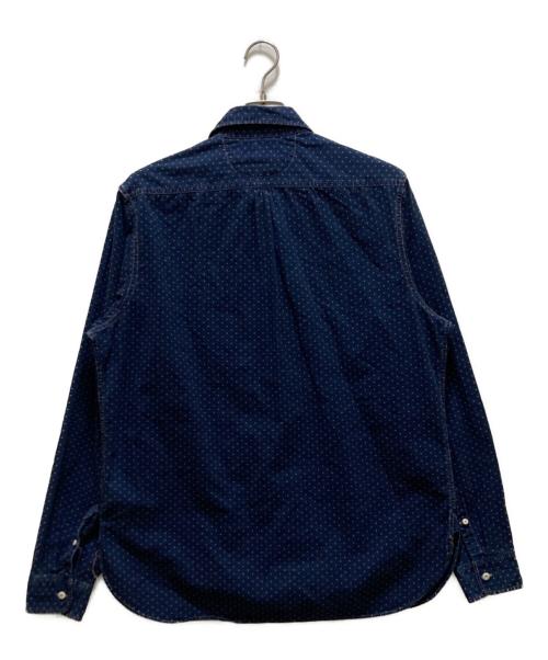 RRL（ダブルアールエル）RRL (ダブルアールエル) ポルカドット柄丸襟ワークシャツ インディゴ サイズ:Lの古着・服飾アイテム
