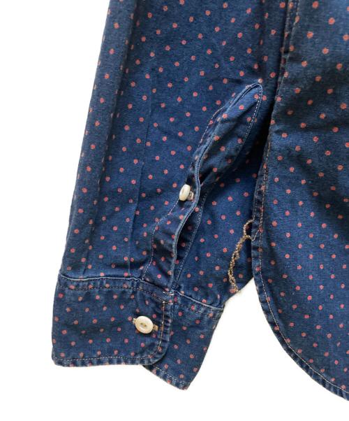 RRL（ダブルアールエル）RRL (ダブルアールエル) ポルカドット柄丸襟ワークシャツ インディゴ サイズ:Lの古着・服飾アイテム