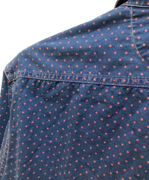 RRL（ダブルアールエル）RRL (ダブルアールエル) ポルカドット柄丸襟ワークシャツ インディゴ サイズ:Lの古着・服飾アイテム