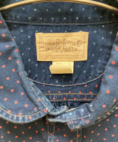 RRL（ダブルアールエル）RRL (ダブルアールエル) ポルカドット柄丸襟ワークシャツ インディゴ サイズ:Lの古着・服飾アイテム