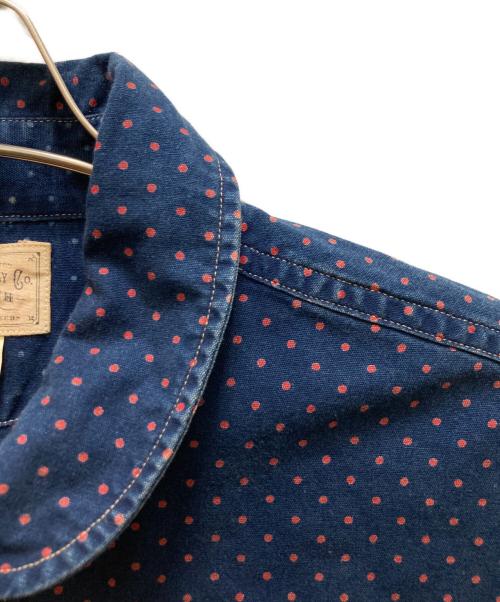 RRL（ダブルアールエル）RRL (ダブルアールエル) ポルカドット柄丸襟ワークシャツ インディゴ サイズ:Lの古着・服飾アイテム