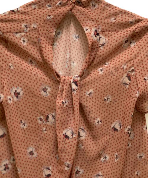ANAYI（アナイ）ANAYI (アナイ) フラワードットプリント タックブラウス ブラウン サイズ:38の古着・服飾アイテム