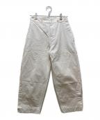 MHLエムエイチエル）の古着「WASHED COMPACT COTTON TROUSERS」｜アイボリー