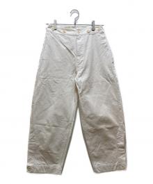 MHL（マーガレットハウエル）の古着「WASHED COMPACT COTTON TROUSERS」｜アイボリー