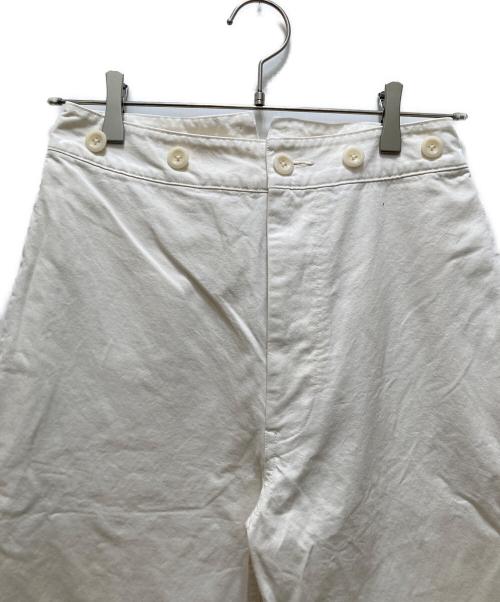 MHL（マーガレットハウエル）MHL (エムエイチエル) WASHED COMPACT COTTON TROUSERS アイボリー サイズ:1の古着・服飾アイテム