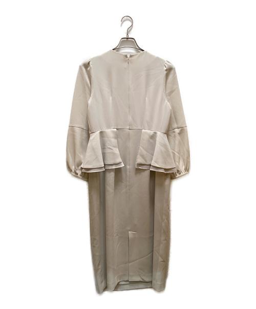 SHIPS（シップス）SHIPS (シップス) アセテート混 ペプラム デザイン ワンピース ホワイト サイズ:38の古着・服飾アイテム