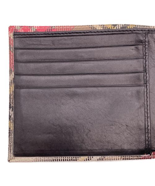 Vivienne Westwood（ヴィヴィアンウエストウッド）Vivienne Westwood (ヴィヴィアンウエストウッド) タータンチェック2つ折り財布 ベージュ×レッドの古着・服飾アイテム