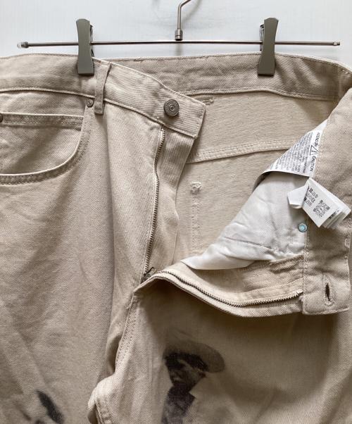 ZARA（ザラ）ZARA (ザラ) Ford (フォード) コラボバギーフィット プリント柄 ペインターデニムパンツ ベージュ サイズ:40の古着・服飾アイテム