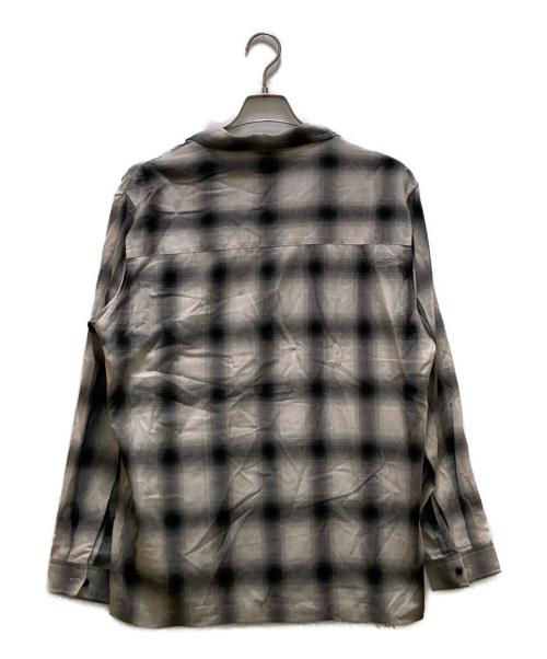 SHIPS（シップス）SHIPS (シップス) オンブレチェックオープンカラーシャツ ベージュ×ブラック サイズ:Lの古着・服飾アイテム