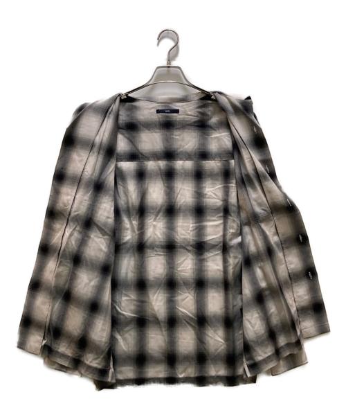SHIPS（シップス）SHIPS (シップス) オンブレチェックオープンカラーシャツ ベージュ×ブラック サイズ:Lの古着・服飾アイテム