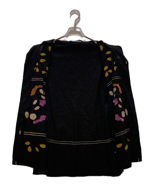 ZARA（ザラ）ZARA (ザラ) 刺繍オープンカラーシャツ ブラック サイズ:Lの古着・服飾アイテム