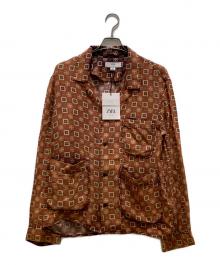 ZARA（ザラ）の古着「総柄シルクパジャマシャツ」｜ブラウン