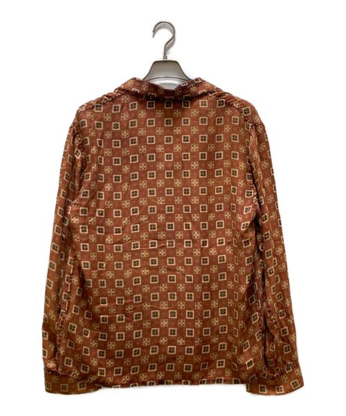 ZARA（ザラ）ZARA (ザラ) 総柄シルクパジャマシャツ ブラウン サイズ:M 未使用品の古着・服飾アイテム