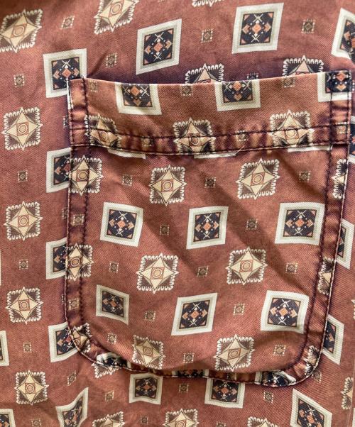 ZARA（ザラ）ZARA (ザラ) 総柄シルクパジャマシャツ ブラウン サイズ:M 未使用品の古着・服飾アイテム