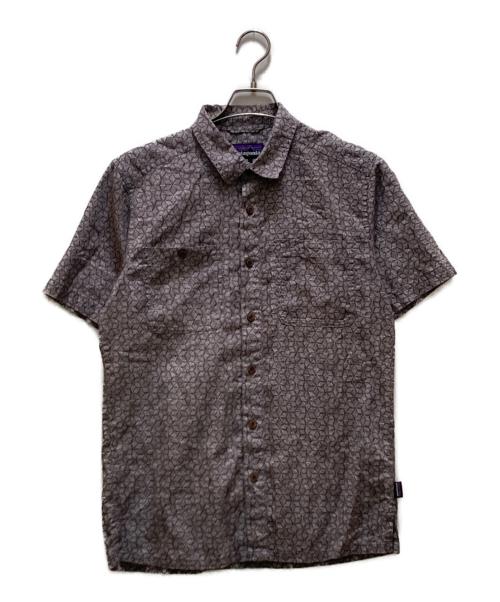 Patagonia（パタゴニア）Patagonia (パタゴニア) ヘンプ混 総柄バックステップシャツ グリーン×ホワイト サイズ:Sの古着・服飾アイテム