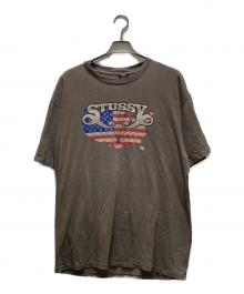 stussy（ステューシー）の古着「90s 星条旗プリントTシャツ」｜グレー