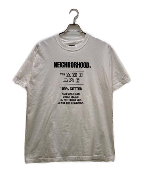 NEIGHBORHOOD（ネイバーフッド）NEIGHBORHOOD (ネイバーフッド) 洗濯表示 Tシャツ ホワイト サイズ:Lの古着・服飾アイテム