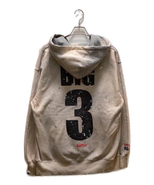 SAPEur（サプール）SAPEur (サプール) BIG3 ヴィンテージ加工パーカー グレー サイズ:XLの古着・服飾アイテム